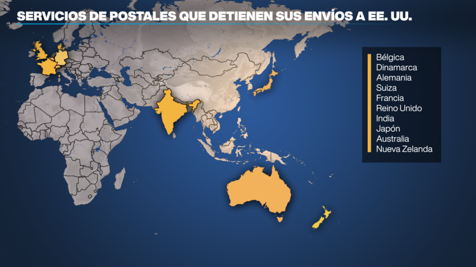 Países que suspendieron sus envíos de productos a terrtorio estadounidense.