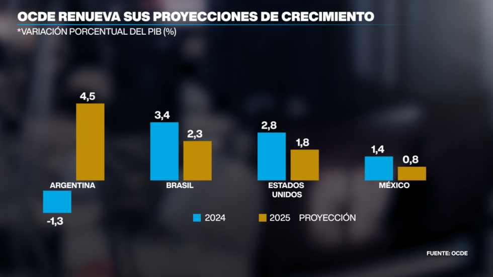 Argentina saldría de la recesión este año, según la OCDE.