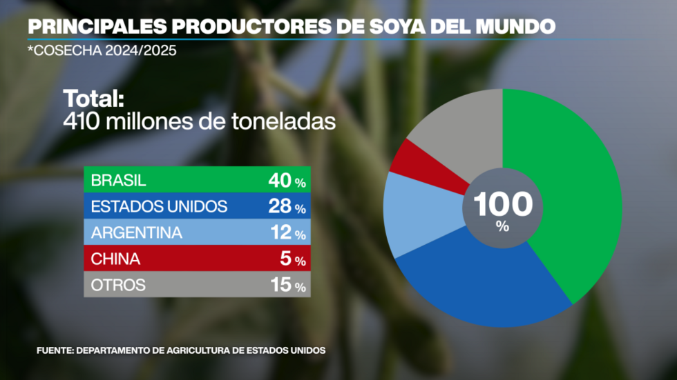 Brasil es el mayor productor de soya del mundo.