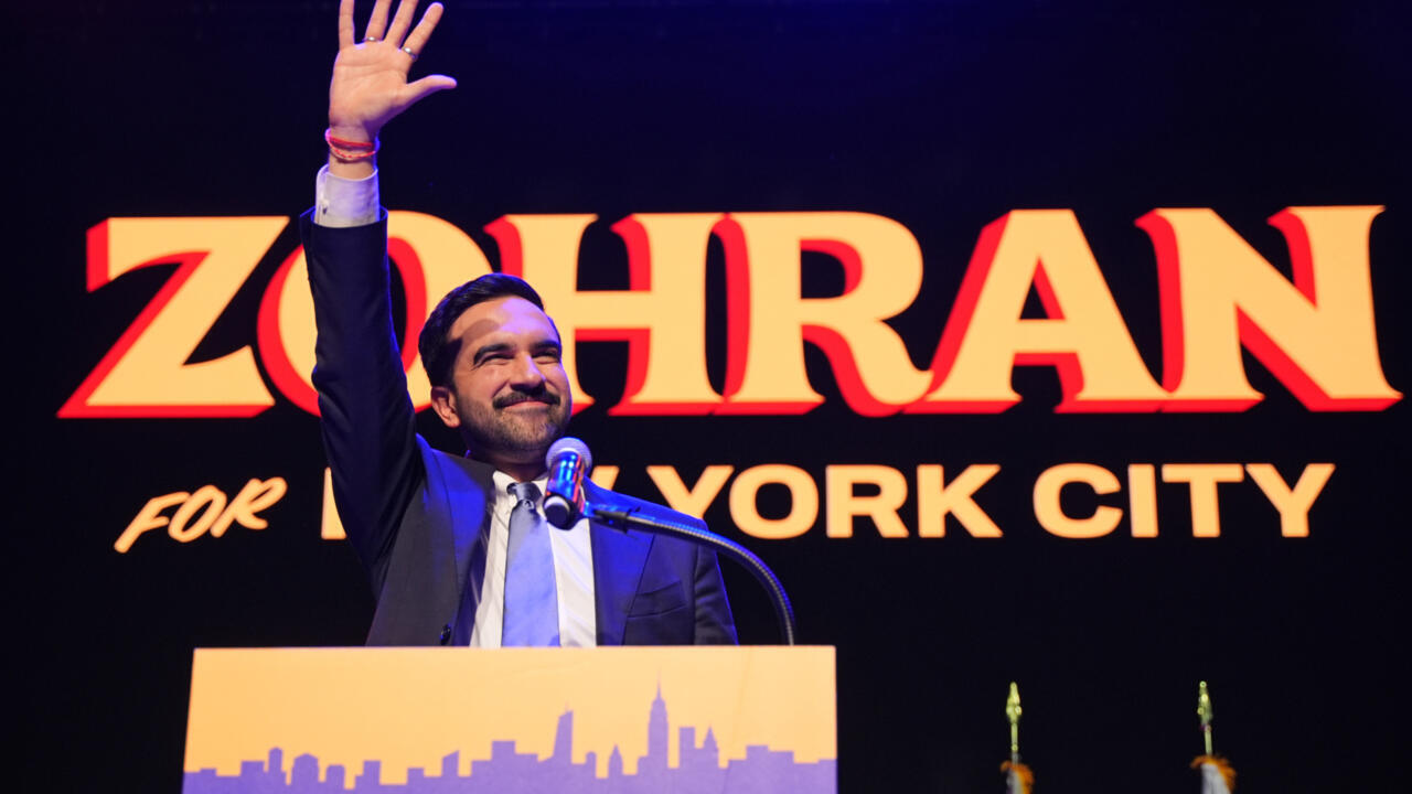 Zohran Mamdani, candidato a la alcaldía de Nueva York, durante una velada electoral en el barrio de Brooklyn, el 4 de noviembre de 2025 en Nueva York.